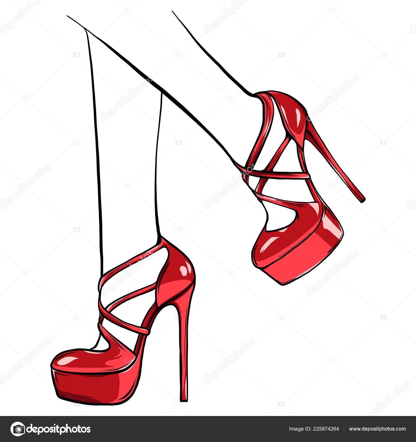 Vector Girls High Heels Fashion Illustration Female Legs Shoes Trendy Stock Vector Image By C Deanzangir Gmail Com