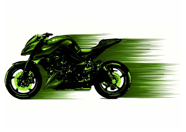 Künstlerische Stilisierte Motorradrennfahrer Bewegung Illustration — Stockvektor