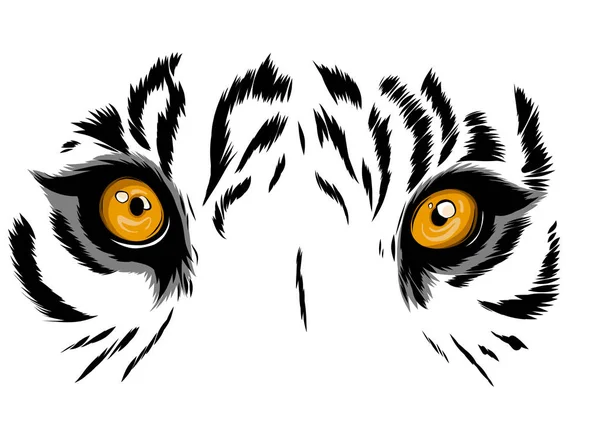 Vector Tiger Olhos Mascote Gráfico — Vetor de Stock