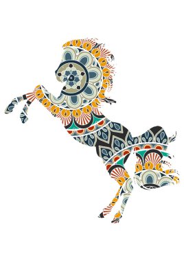 Horsel ile Güzel kart Tebrik. Vektörde yapılan at çerçevesi. Mükemmel kartlar, ya da tasarım, doğum günü ve diğer tatil başka tür için. Horsel ile dikişsiz el çizilmiş harita.