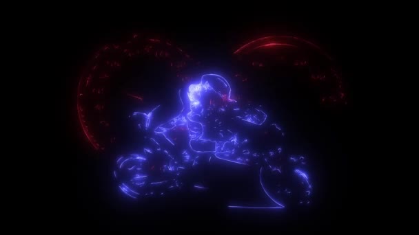 Горящая Гонка Мотоциклетная Анимация Графический Слон — стоковое видео