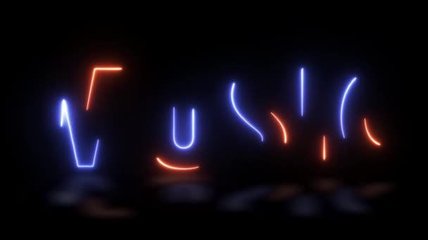 Animação Musical Escrita Feita Com Lasers Luzes — Vídeo de Stock