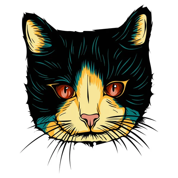 Rysunek głowy kota szczeniaka — Wektor stockowy