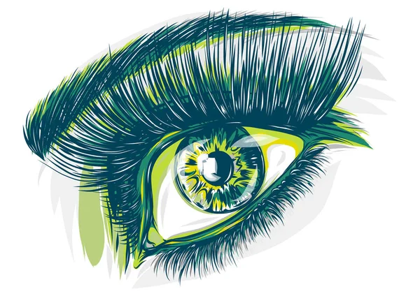 Kresba modrého oka ženy — Stockový vektor