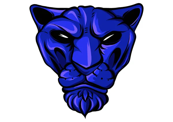 Twarz narysowany niebieski Tygrys ilustracja — Wektor stockowy