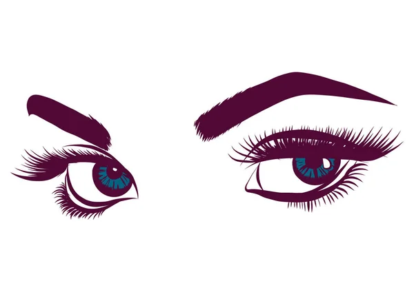 Εικονογράφηση της πολύχρωμο μπλε γυναίκα s μάτια — Διανυσματικό Αρχείο