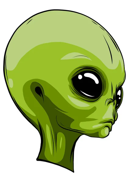 Alien extraterrestrial green face mascot vector illustration — Stock Vector