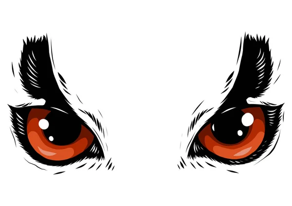 Dessin des yeux hibou sur fond blanc — Image vectorielle