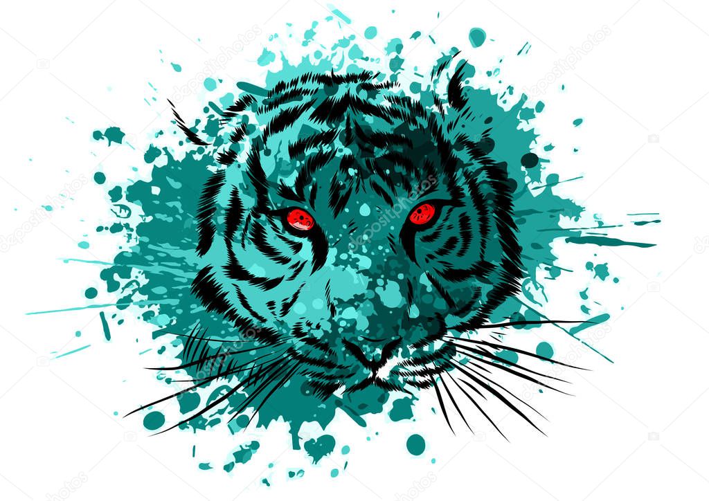 Tiger Eyes Mascot Graphic in white background