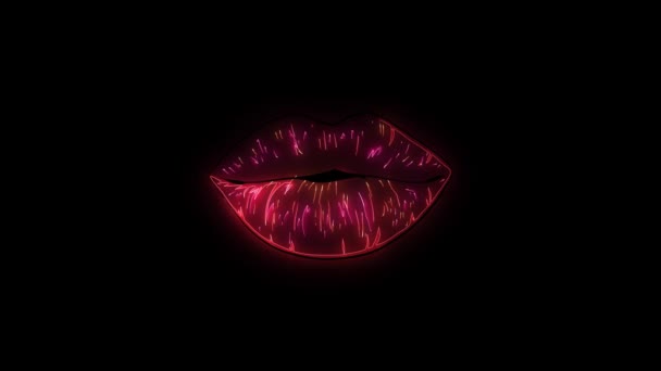 Sexy Vrouw Lippen Oplichten — Stockvideo