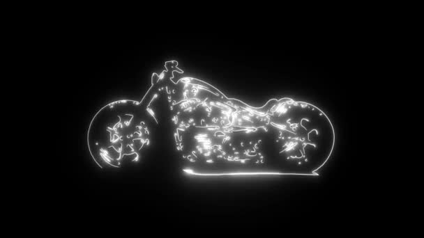 Chopper Motorrad Mit Dem Amerikanischen Flaggenlaser — Stockvideo