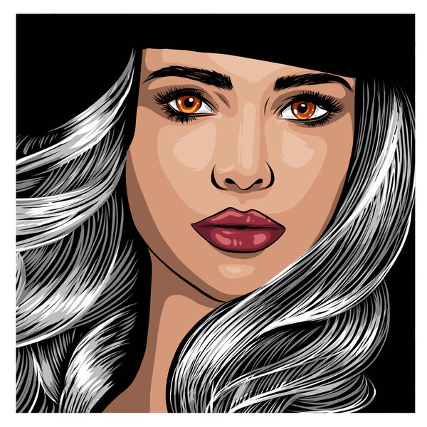 рисунок девушки с белыми волосами
