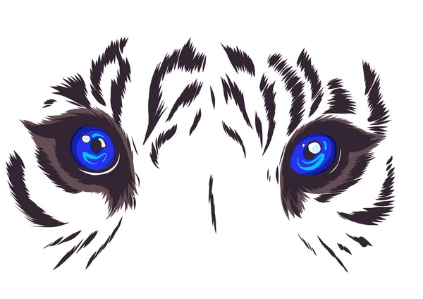 Vector illustration Tiger Eyes Mascot Graphic in white background — Stock Vector