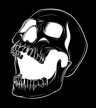 Kafatası Vektör illüstrasyon, El Çizilmiş Kafatasları Koleksiyonu, Hard Core Skull Vector Art