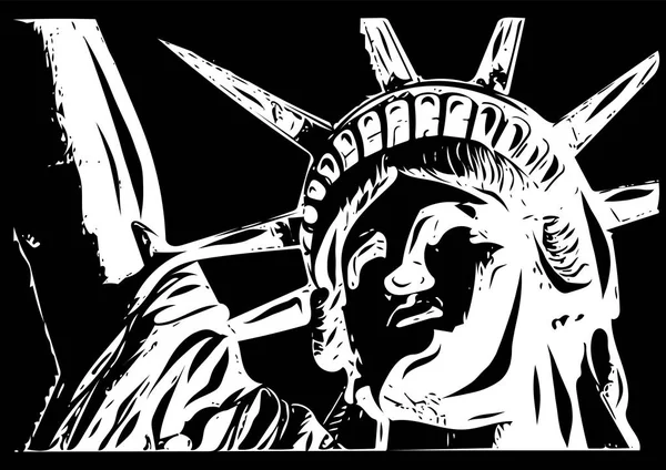 Die amerikanische Freiheitsstatue Ikone Vektor Illustration — Stockvektor