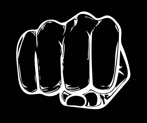 Mano masculina puño, símbolo proletario de protesta. Señal de poder — Vector de stock