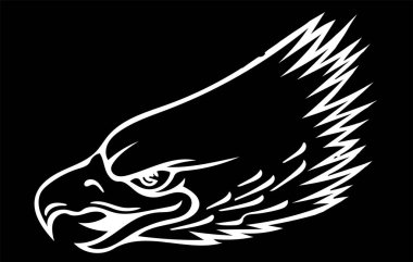 siyah arka planda bir Eagle Head maskotu illüstrasyon
