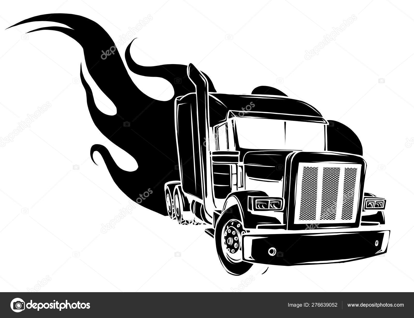 Vector Cartoon Semi Truck. vector illustration design Stock Vector Image by  ©deanzangir@ #276639052
