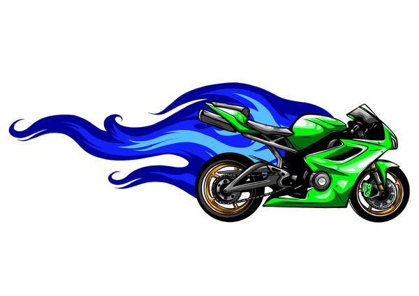 Feurige Sport Motorrad Racer Variation Vektor Illustration — Stockvektor