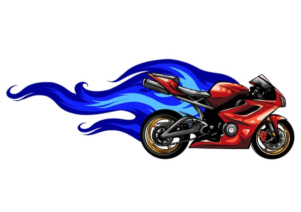 Fiery Sports Motosiklet Yarışçısı Çeşitleme vektör illüstrasyonu — Stok Vektör