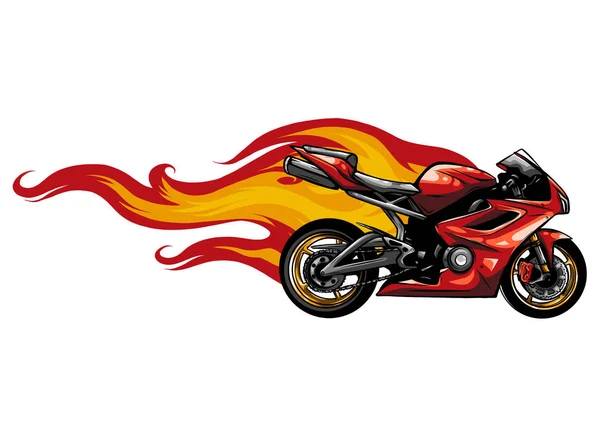 Fiery Sports Motorbike Racer Variación vector ilustración — Archivo Imágenes Vectoriales