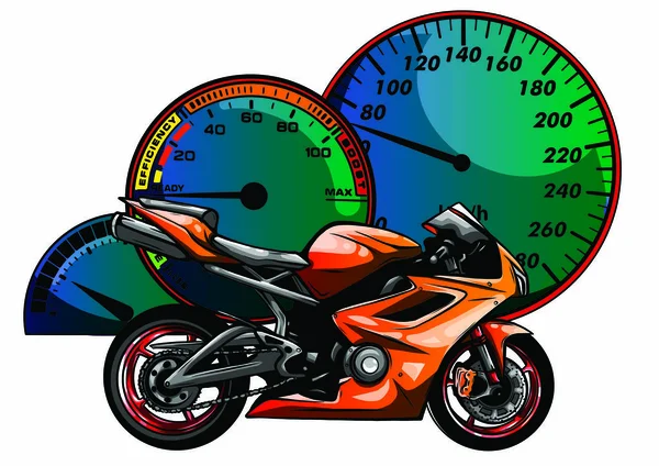 Motorcykel ryttare, abstrakt vektor siluett. Motorcykeltävlingar på väg — Stock vektor