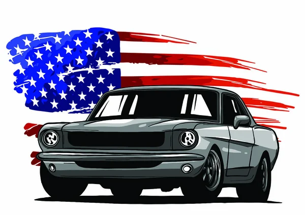 Diseño gráfico vectorial ilustración de un coche músculo americano — Archivo Imágenes Vectoriales