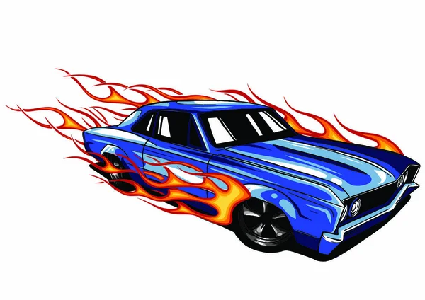 Coche de la vendimia, garaje de la barra caliente, coche de hotrods, coche de la vieja escuela, — Vector de stock