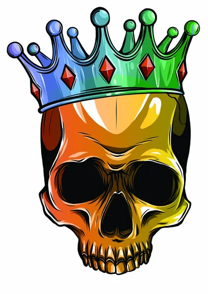 Illustration vectorielle crâne de mort humaine en couronne de roses — Image vectorielle