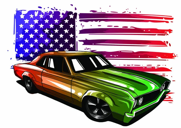 Wektorowy projekt graficzny ilustracja amerykańskiego muscle car — Wektor stockowy