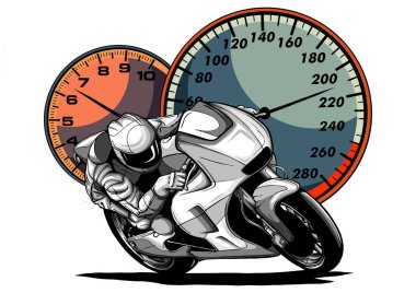bir motosiklet yarışçısı spor vektör çizimi tasarımı