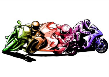 vektör illüstrasyon Spor superbike motosiklet struments ile