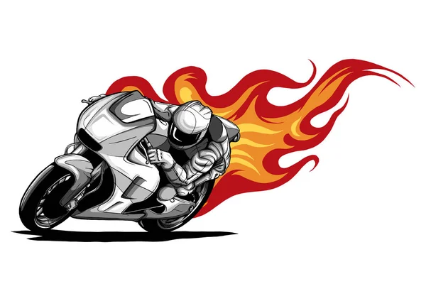 Ohnivé sportovní motocykl Racer Variace vektorové ilustrace — Stockový vektor