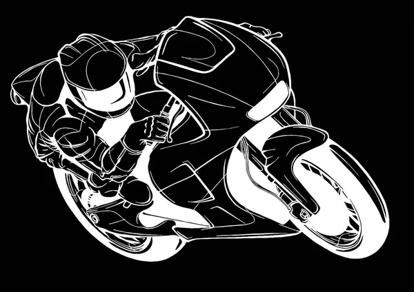 Un motociclista sport vettore illustrazione design — Vettoriale Stock