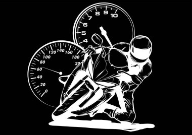 Motosiklet Kokpit Riders Görünüm vektör illüstrasyon tasarımı
