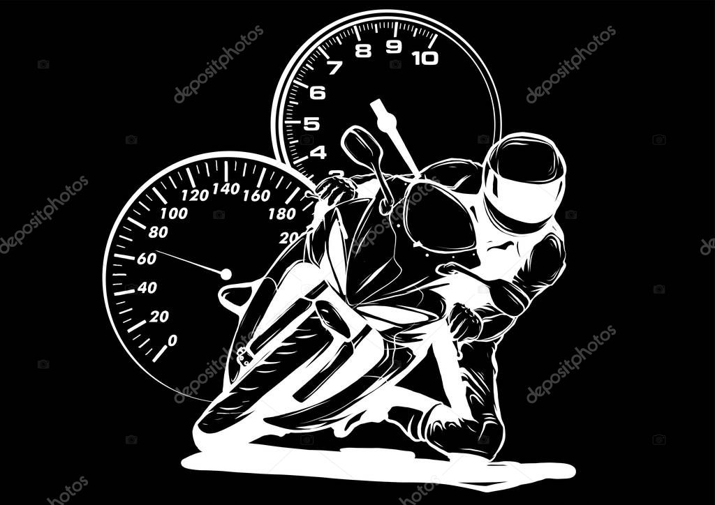 Motorcycle Cockpit Riders View vector illustration design