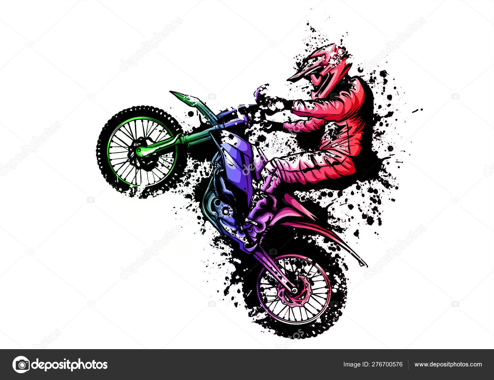 Motocross sport vector sketch Stock Vector