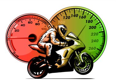 vektör illüstrasyon Spor superbike motosiklet struments ile