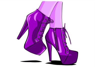 bacaklar vektör illüstratör ile seksi kadın çizmeler