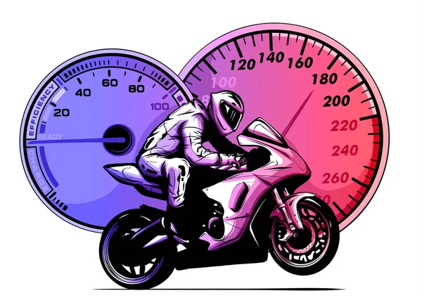 vektör illüstrasyon Spor superbike motosiklet struments ile