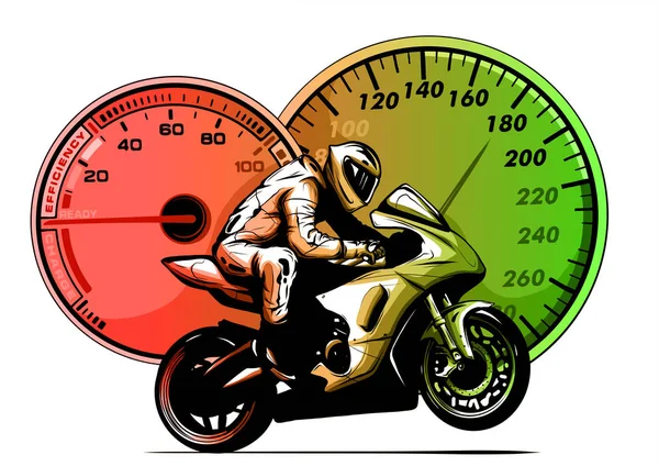 Vektor illustration sport Superbike motorcykel med precisionsinstrument — Stock vektor