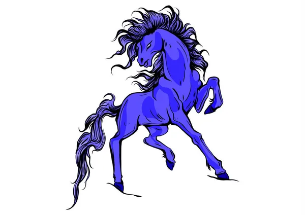 Silueta vectorial de un caballo corriendo ilustración — Archivo Imágenes Vectoriales