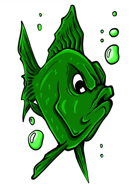 Ilustración de silueta de peces de acuario vectorial. Dibujos animados coloridos acuario plano icono de pescado — Vector de stock