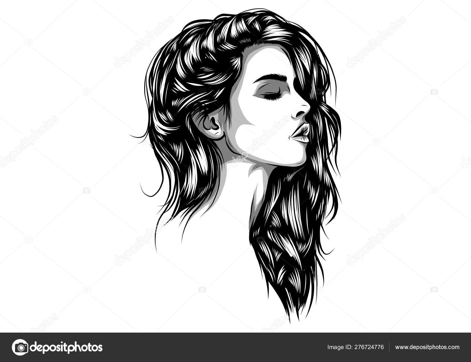 아름다운 여성, 손으로 그린 벡터 일러스트 스케치 스톡 벡터 - ©deanzangir@gmail.com 276724776, image size:1600x1231
