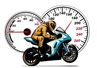 vektör illüstrasyon Spor superbike motosiklet struments ile