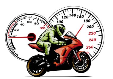 Motosiklet sürücüsü, soyut vektör silueti. Yol motosikleti yarışı