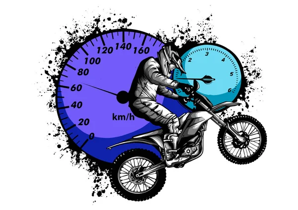 Vektorová ilustrace sportovní supermotocykl se strumenty — Stockový vektor