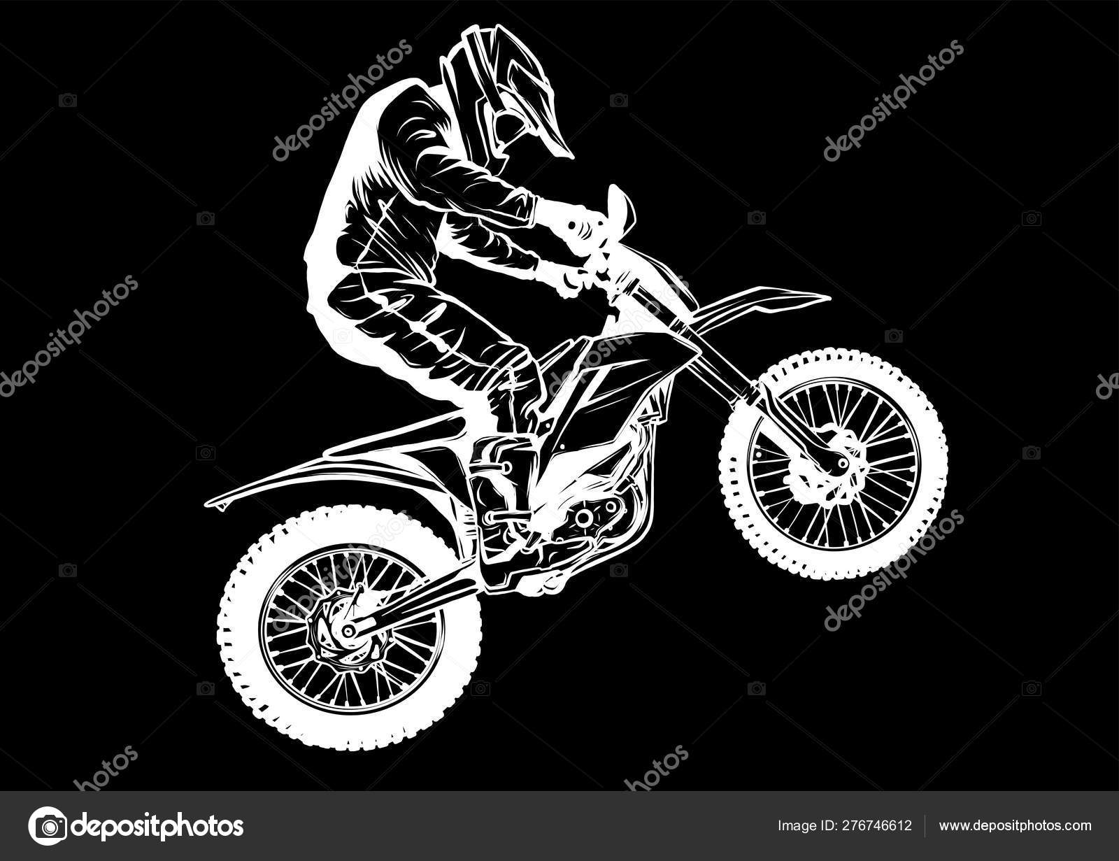 Desenho Da Concorrência Motocross Ilustração do Vetor - Ilustração