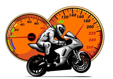 Motosiklet sürücüsü, soyut vektör silueti. Yol motosikleti yarışı