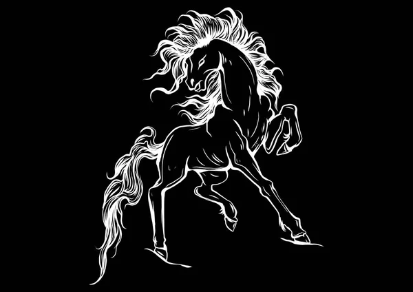 Silhouette vectorielle d'une illustration de cheval de course — Image vectorielle